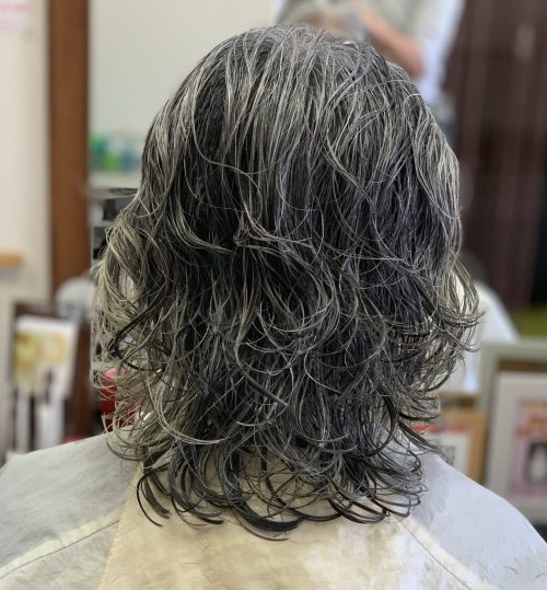 グレイヘアの 強めのパーマ はおばちゃんパーマ 三重県四日市の美容室 インプレッション あなたのキレイ叶えます 四日市で唯一のdo Sシリーズ正規取り扱い店